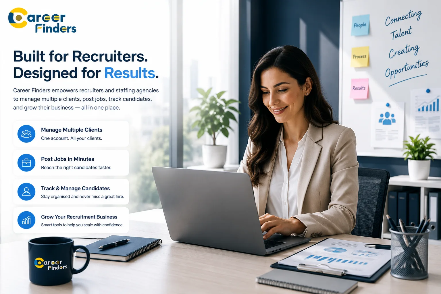 Recruiter using Career Finders platform